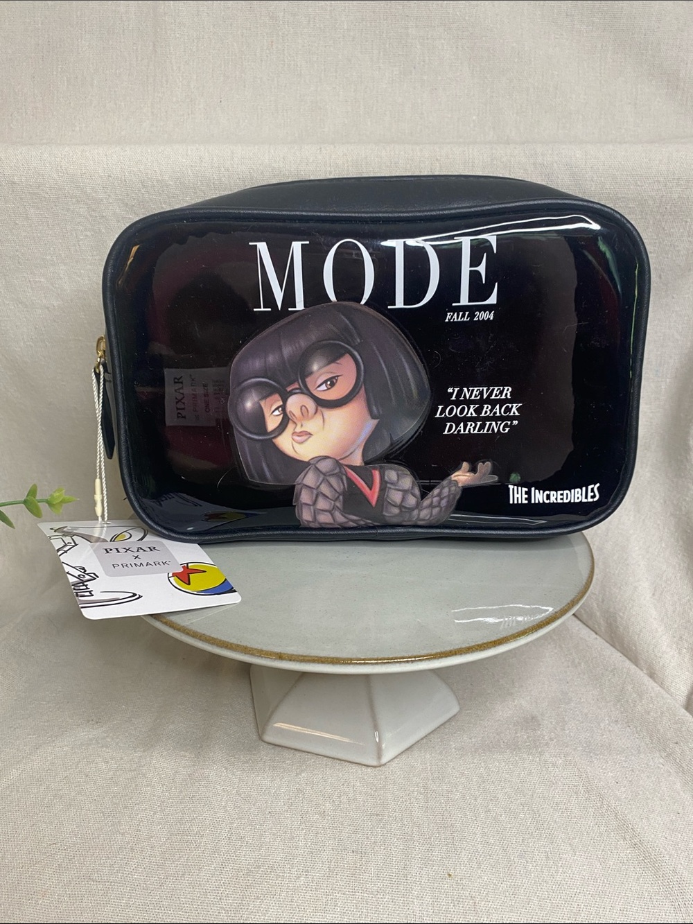 Primark Disney Pixar Incredibles Edna Mode Cosmetic Make Up Bag Case NWT